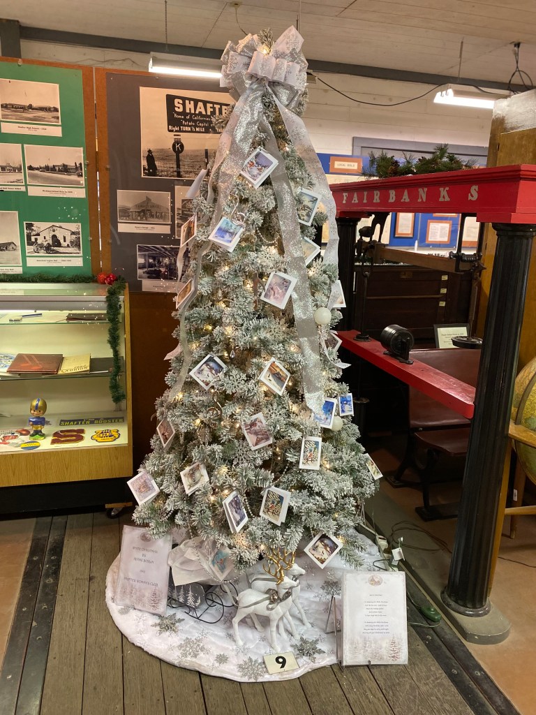 1st place was the Shafter Woman’s Club with their picturesque entry “Irving Berlin’s White Christmas”.  