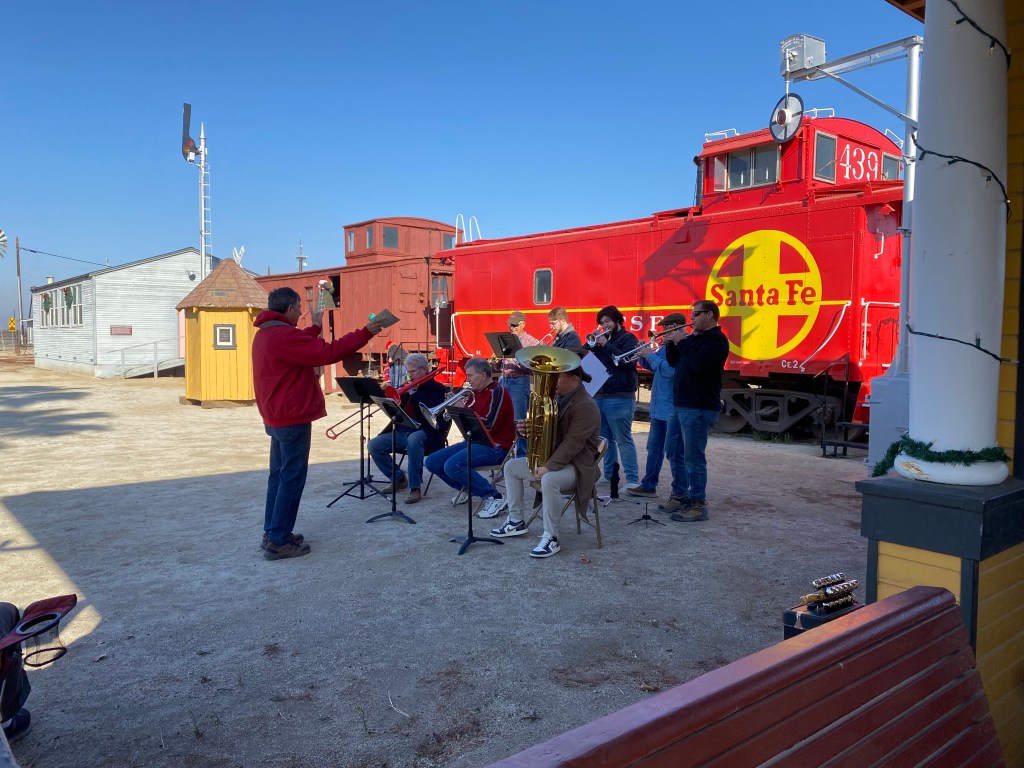 The Shafter Brass Band led by Gary Ingle serenaded the depot visitors. 